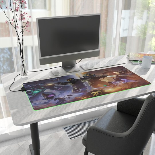 Halo RGB Desk Mat | Halo 20th Anniversary LED Desk Mat | Celebrating 20 years Rgb Halo Mouse Pad | Led Gaming Mouse Pad