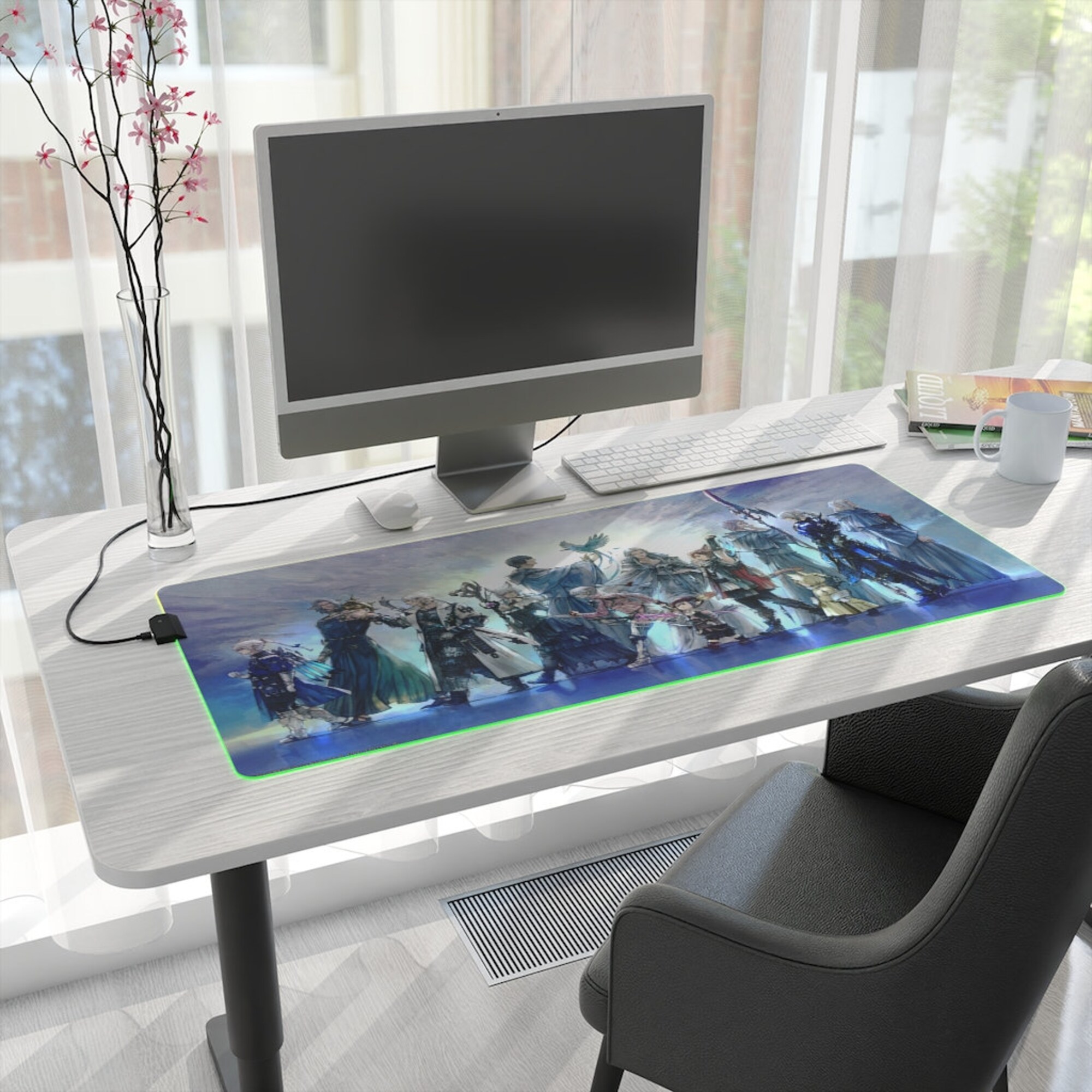 Final Fantasy XIV Endwalker RGB Desk Mat | Endwalker Credits Led Mouse Pad | FFXIV Desk Mat