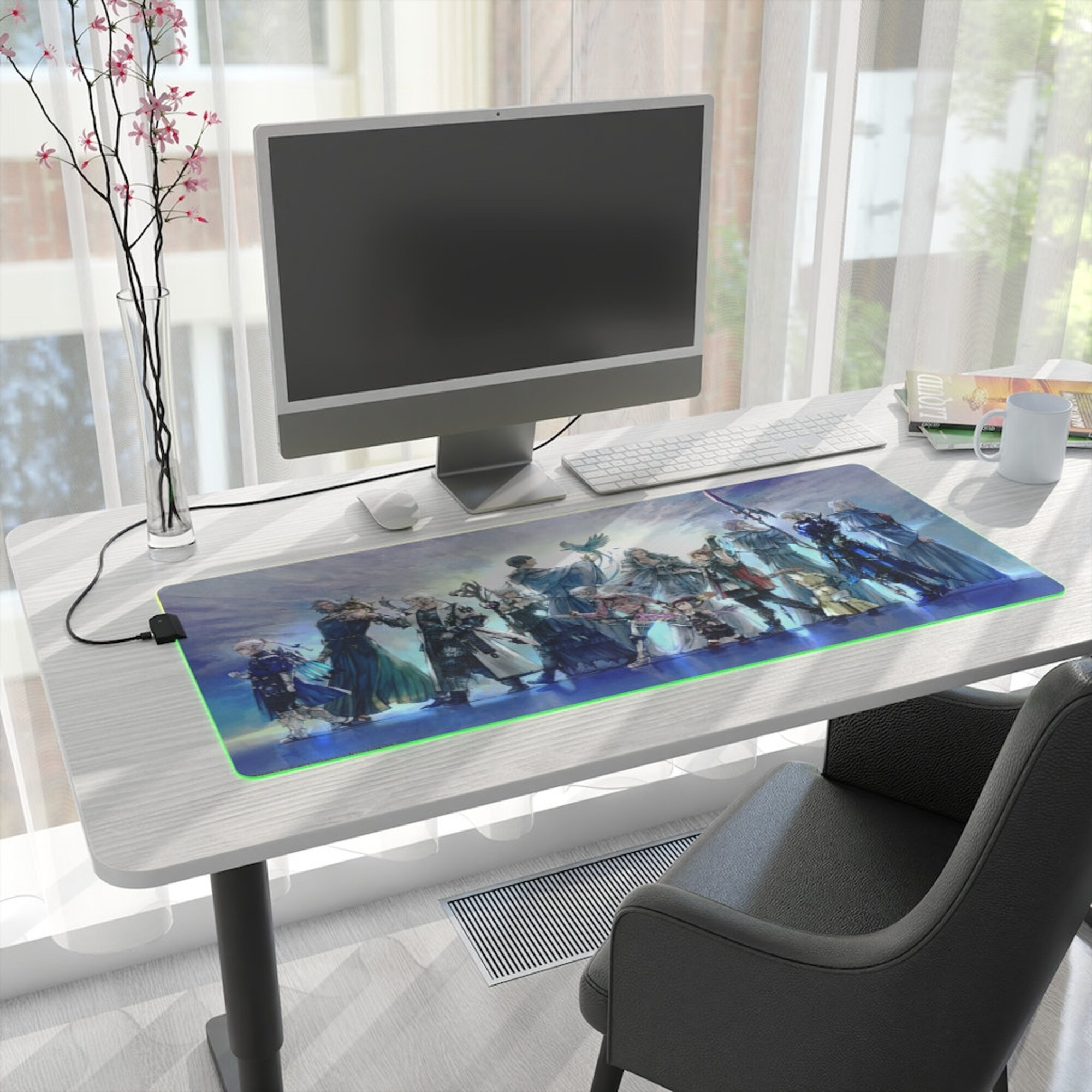 Discover Final Fantasy XIV Endwalker RGB Desk Mat | Endwalker Credits Led Mouse Pad | FFXIV Desk Mat
