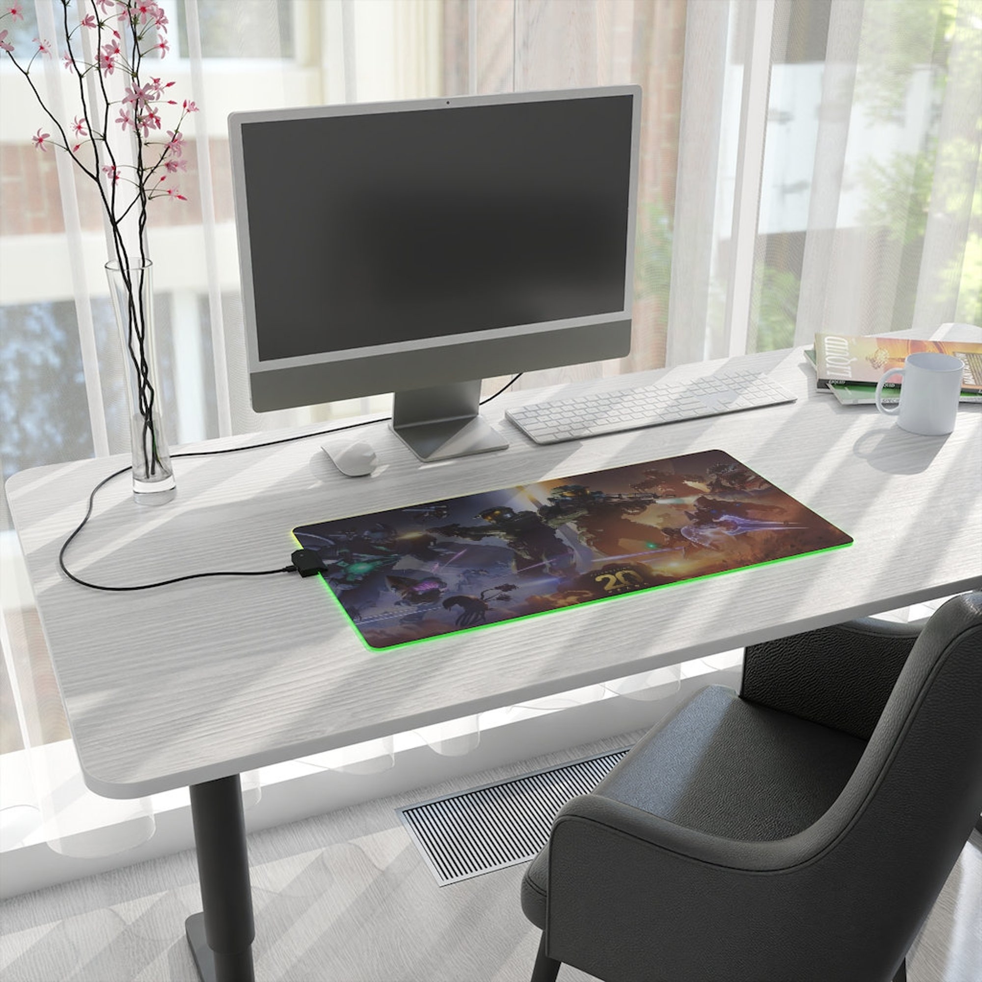 Halo RGB Desk Mat | Halo 20th Anniversary LED Desk Mat | Celebrating 20 years Rgb Halo Mouse Pad | Led Gaming Mouse Pad