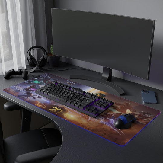 Halo RGB Desk Mat | Halo 20th Anniversary LED Desk Mat | Celebrating 20 years Rgb Halo Mouse Pad | Led Gaming Mouse Pad