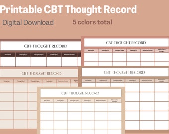 CBT Thought Record Printable PDF