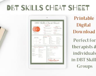 DBT Skills Cheat Sheet | Dialectical Behavior Therapy (printable PDF ...