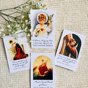 Holy Cards PDF Digital/ Mary Holy Card / Blessed Virgin print / Sacred Heart Holy Card / religious print / religious art / Catholic