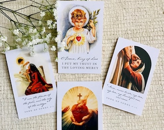 Holy Cards PDF Digital/ Mary Holy Card / Blessed Virgin print / Sacred Heart Holy Card / religious print / religious art / Catholic