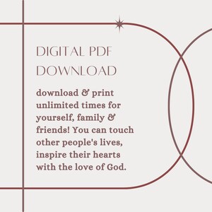 K&ouml;nnte beinhalten: Digitaler PDF-Download mit dem Text "Download & Druck unbegrenzt f&uuml;r dich selbst, Familie & Freunde! Du kannst das Leben anderer Menschen ber&uuml;hren, ihre Herzen mit der Liebe Gottes inspirieren."