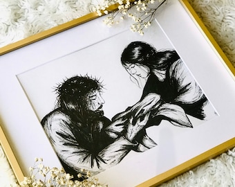 Schleier der Veronica Print PDF Digital / religiöser Druck / Jesus Kunst / katholischer Druck / Jesus Druck / Heilige Kunst / Heiliger Druck / christliche Kunst
