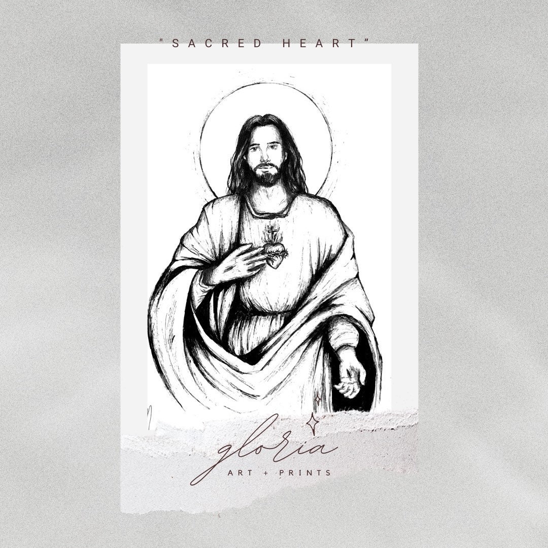 Sacred Heart of Jesus Christ PDF Digital Print - Etsy
