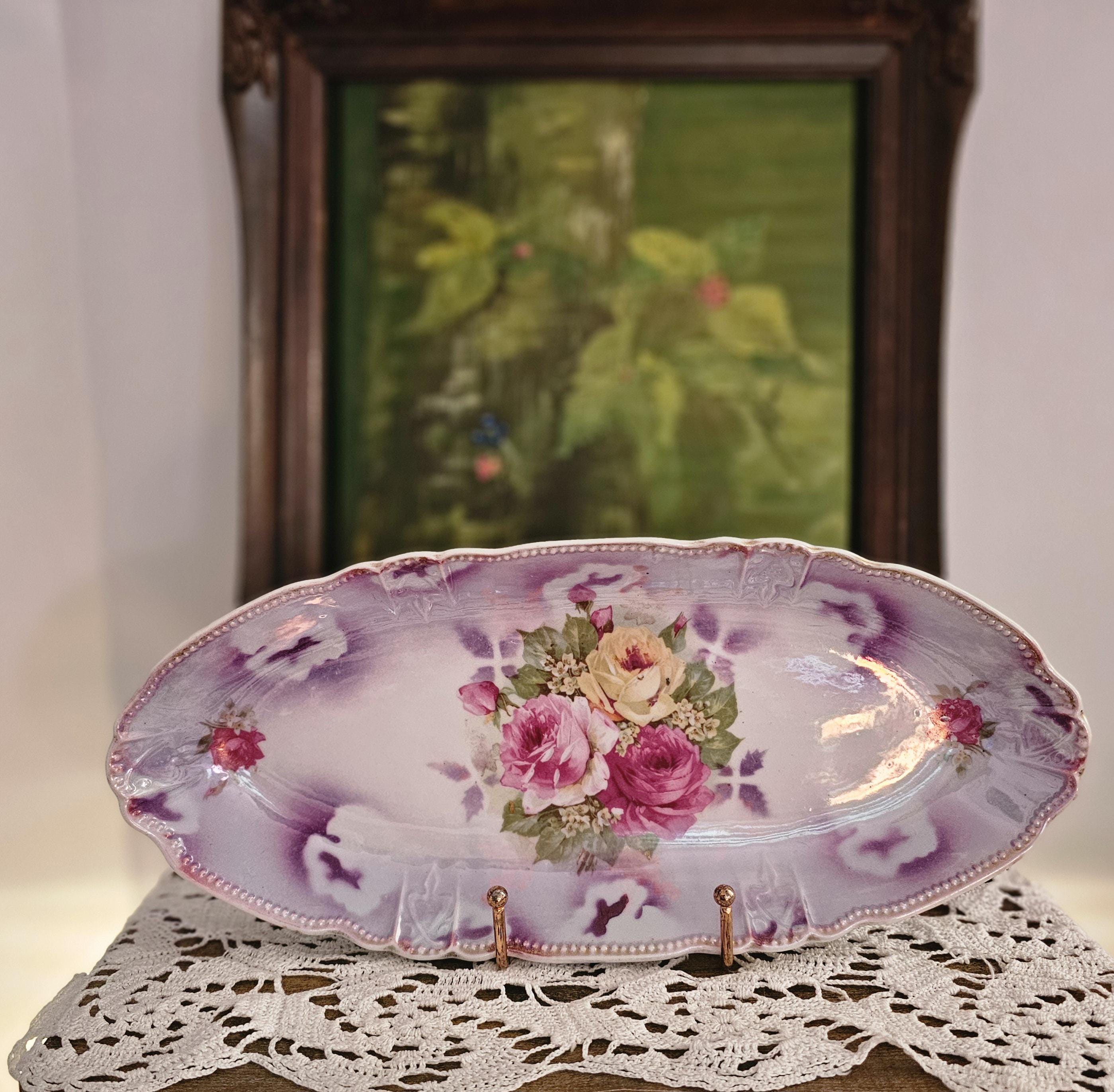 Vintage Decorative Rose Plate - Etsy