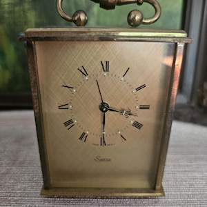 Vintage Brass Alarm Clock - Swiza - *does not seem to work*