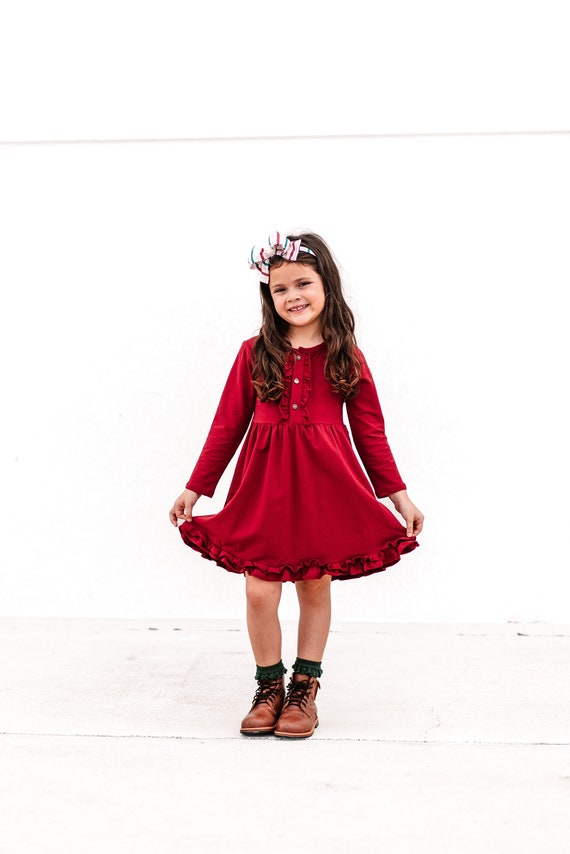 Robe rouge petite fille hotsell
