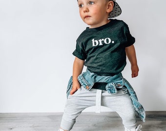 Bro Charcoal Kids Tee. Sibling T Shirt. Bro. Boys Bro Tee