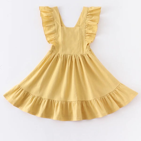 Girls Yellow Dress Etsy