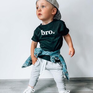 Bro Charcoal Kids Tee. Sibling T Shirt. Bro. Boys Bro Tee image 4