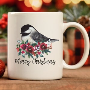 Christmas Bird Coffee Mug: Handmade Ceramic Xmas Cup