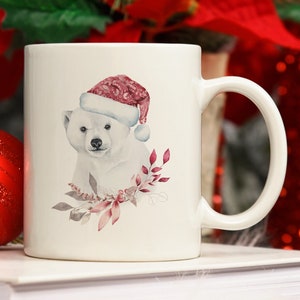 Polar Bear Christmas Coffee Mug | Polar Bear Ceramic Coffee Mug | Bear Cute Coffee Mug  | Funny Xmas Coffee Mug | Funny Christmas Coffee Cup