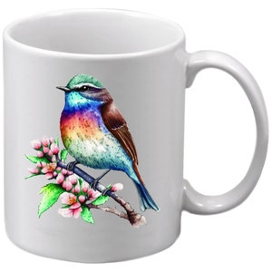 Watercolor Bluebird Coffee Mug - Handmade Ceramic Bird Cup