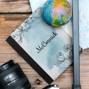 Watercolor Flower Passport Case | Personalized Floral Passport Case | Custom Floral Passport Cover | Custom Gifts For International Traveler
