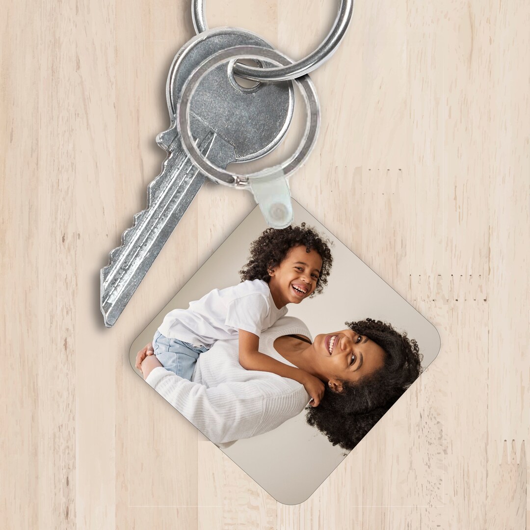 Square Photo Keychains Custom Photo Square Keychain | Personalized Keepsake Gift - Etsy