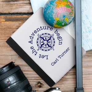 Personalized Passport Case: Adventure Awaits, Custom Travel Gift
