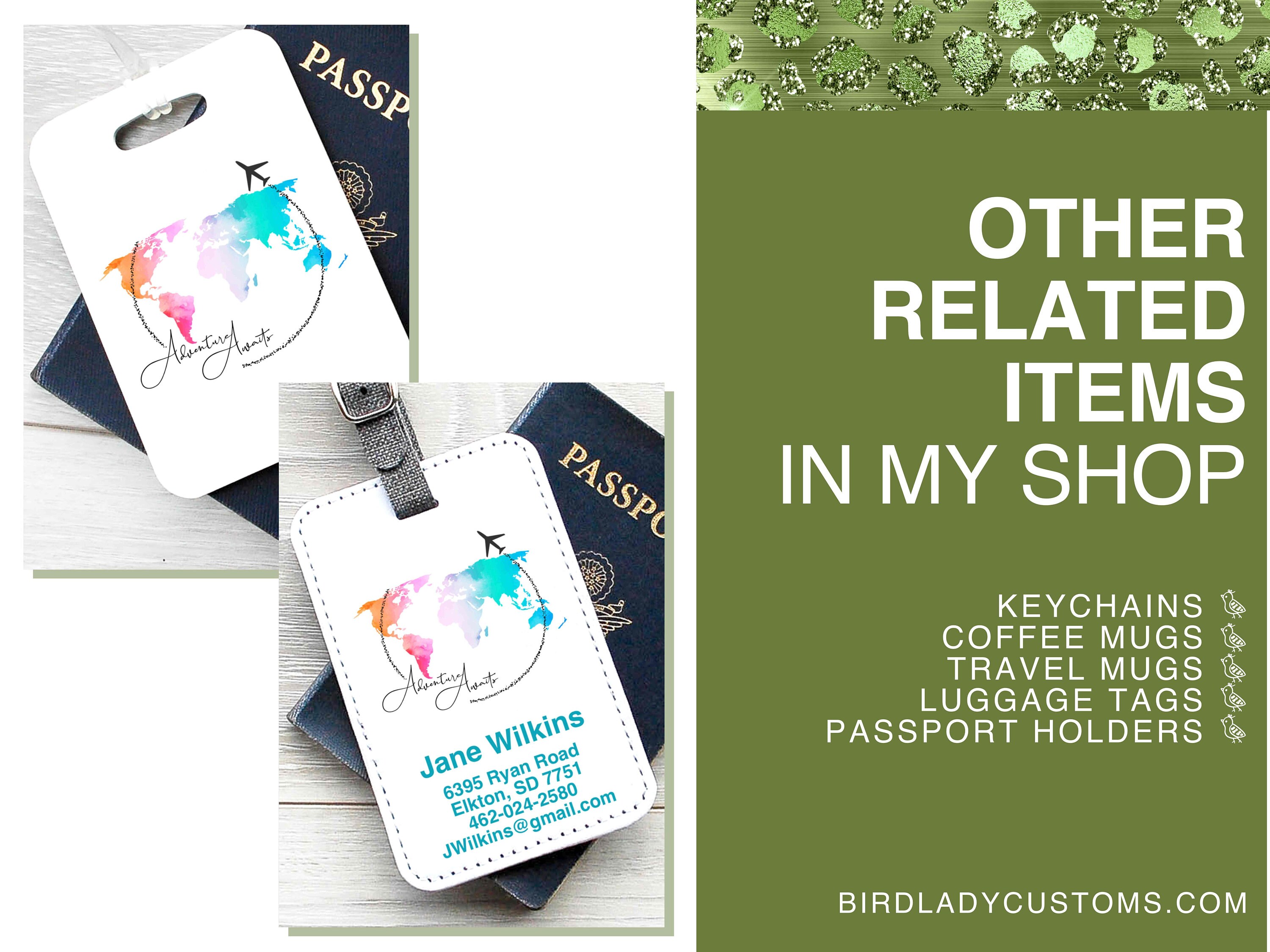 Personalized Passport Cover With Name & Charm, Leather Passport Holders, Leather Passport Case