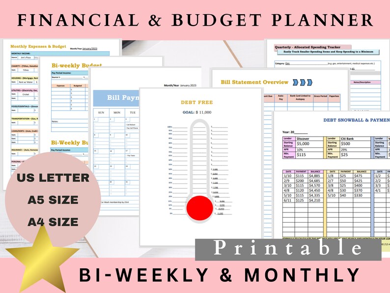 Biweekly Budget Planner Printable Budget Spreadsheet Budget Template ...