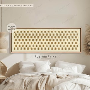 Mid Century Modern Color Blocks Art: Long Horizontal Framed Canvas