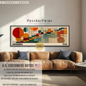 Horizontal Bauhaus Retro Wall Art: Mid Century Geometric