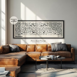 Bauhaus Exhibition Poster: Black and White Mid Century Modern Wall Art
