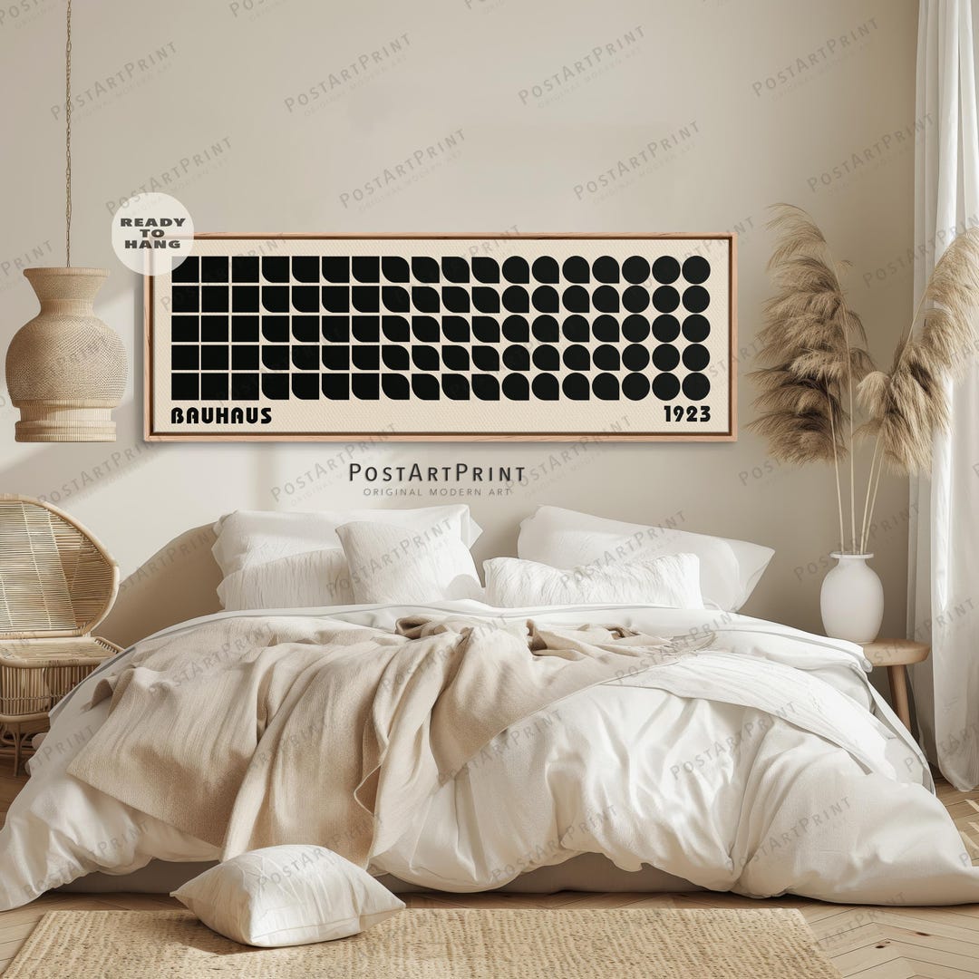 笹塚【Bauhaus-muted 311／A1版 額装仕様】アートポスター Bauhaus Wall Art: Long Horizontal Framed Canvas - Poster - Etsy