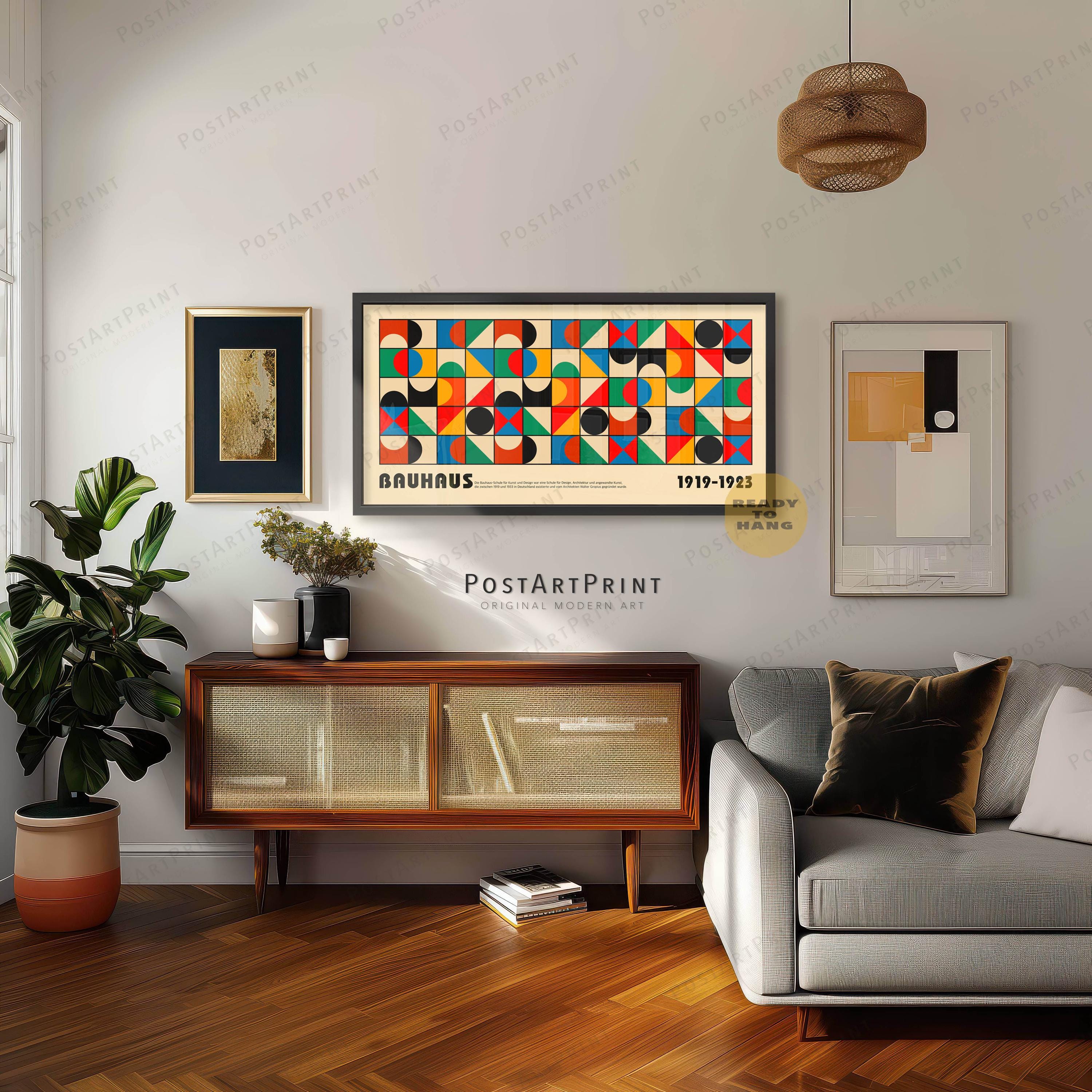 Bauhaus Wall Art Print: Mid Century Modern Horizontal Large Framed ...