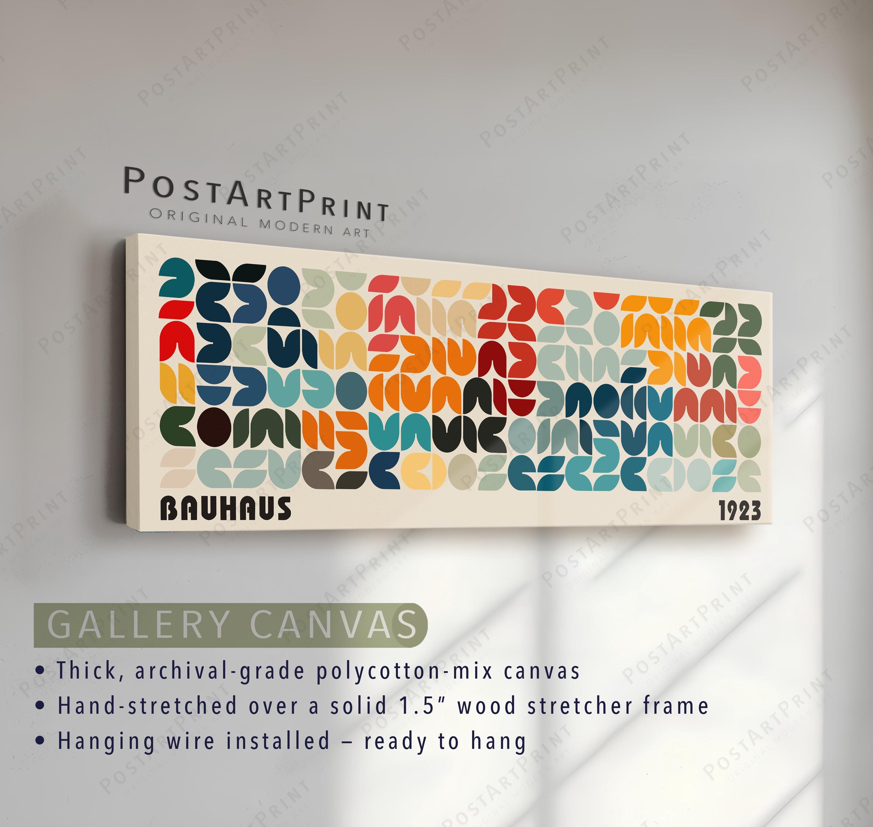 Bauhaus Art Print: Mid Century Modern Horizontal Framed Canvas Wall ...