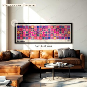 Bauhaus Framed Canvas Art: Mid Century Modern Panoramic Print