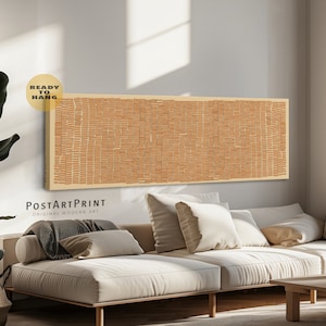 Long Horizontal Framed Wall Art, Mid Century Modern, Panoramic Long Narrow Poster Wide Art Print, Oversized Framed Canvas, Living Room Decor