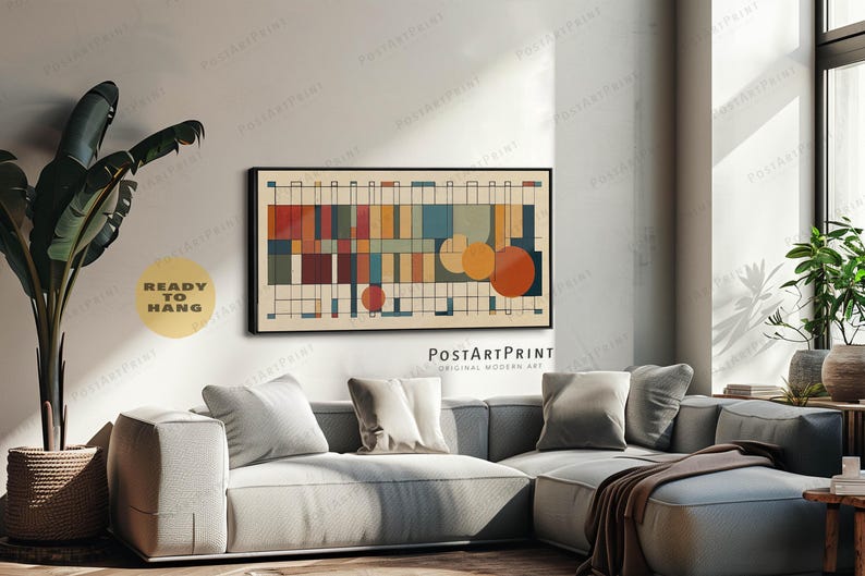 Bauhaus Art Print: Mid Century Modern Horizontal Framed Wall Decor - Etsy