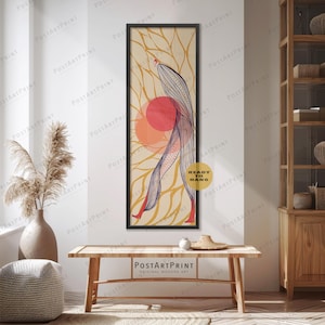 Toile encadrée Figure abstraite : longue oeuvre d'art murale verticale minimaliste tendance