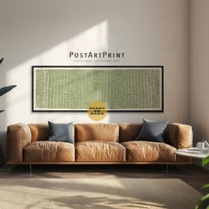 Mid Century Modern Framed Poster: Sage Green Abstract Horizontal Art