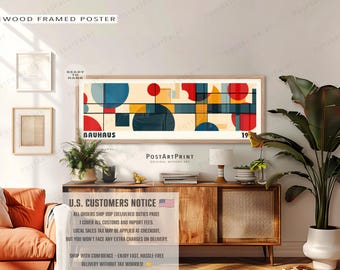 Horizontal Bauhaus Art: Wide Narrow Geometric Retro Exhibition