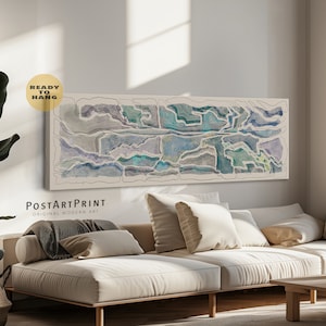 Horizontal Wall Art, Panoramic Above Bed Decor, Long Narrow Art, Wide Art Print, Large Framed Canvas, Oversized Framed Poster, Abstract Art