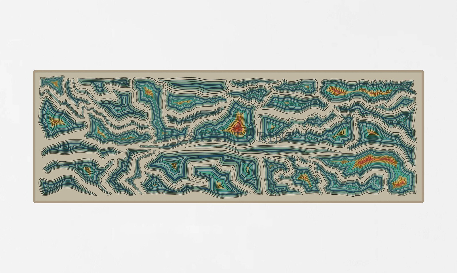 Long Horizontal Abstract Wall Art Panoramic Colorful Painting Etsy