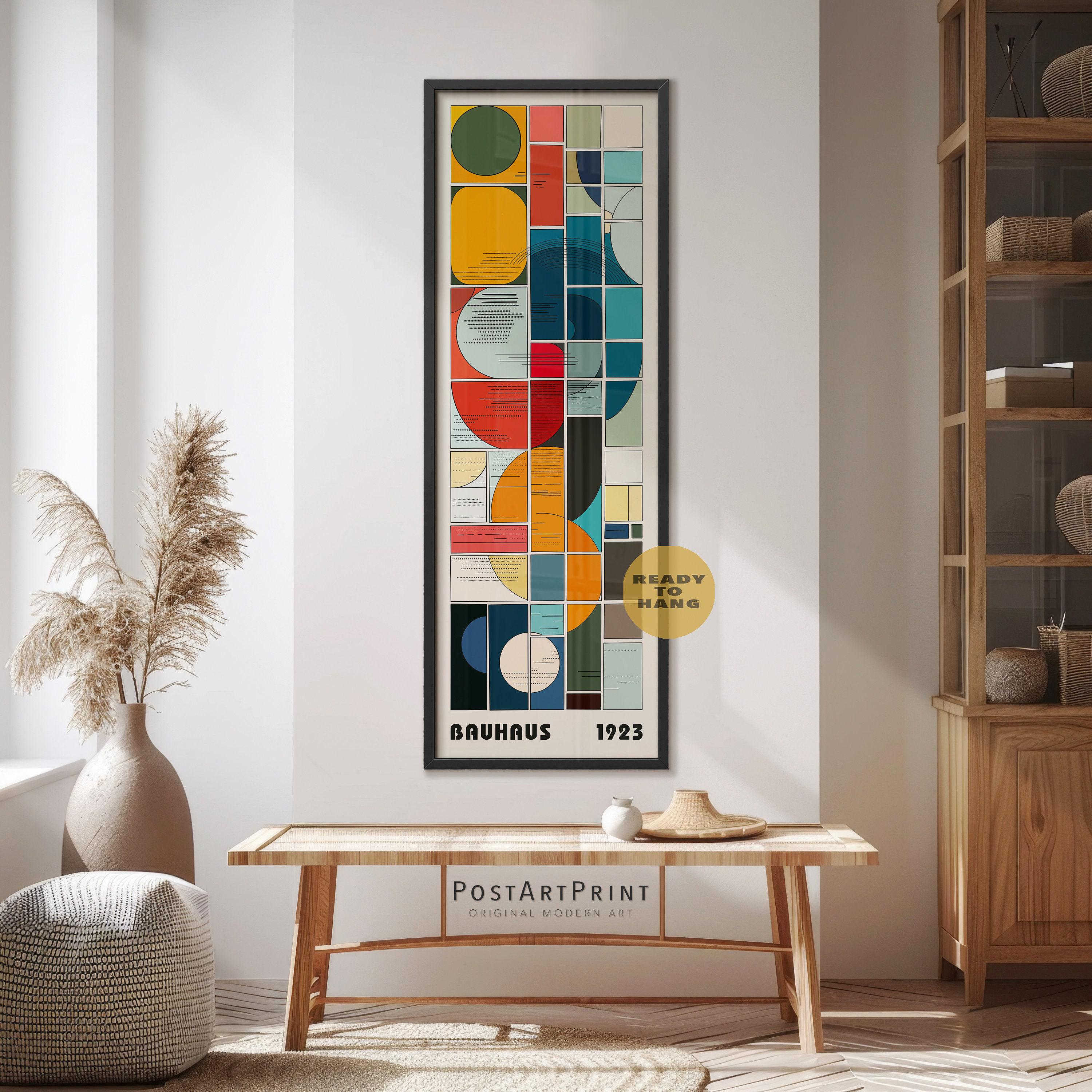 Bauhaus Geometric Art Print: Mid Century Modern Wide Framed Poster - Etsy