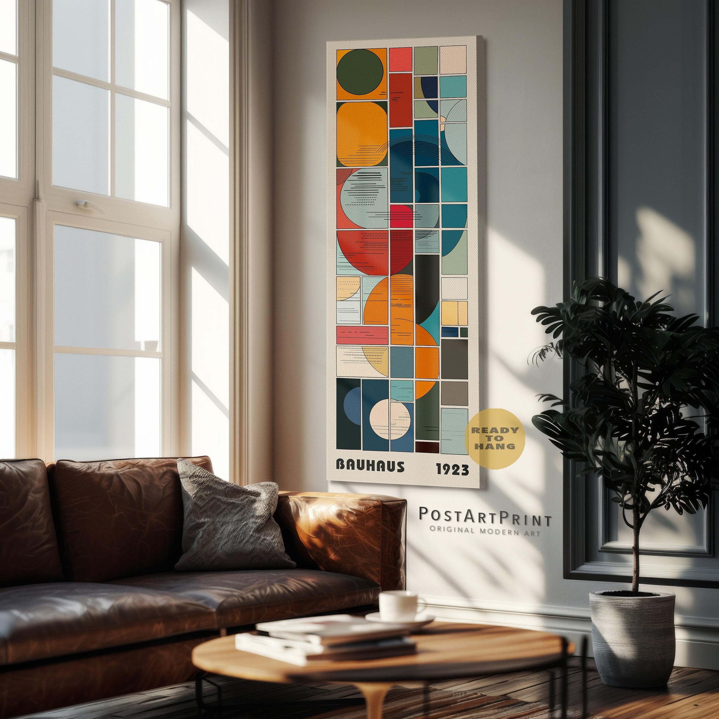 Bauhaus Geometric Art Print: Mid Century Modern Wide Framed Poster - Etsy