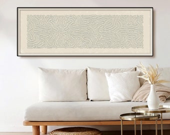 Abstract Long Horizontal Wall Art, Mid Century Modern, Panoramic Long Narrow Poster Wide Art Print, Oversized Original Art Living Room Decor