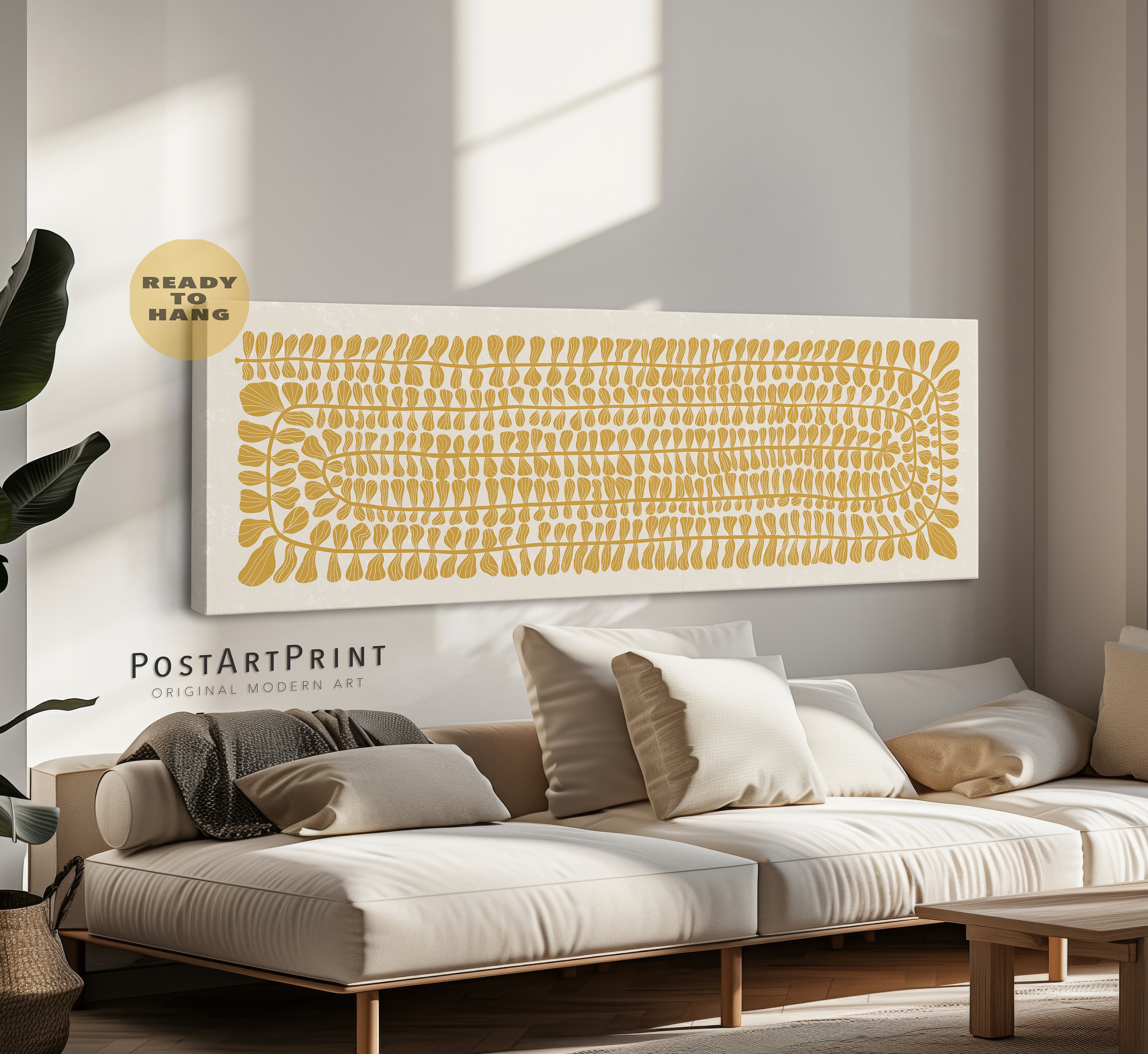 Horizontal Framed Canvas, Long Horizontal Art, Oversized