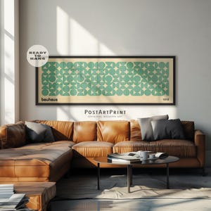 Poster Bauhaus encadré : décoration murale horizontale géométrique rétro