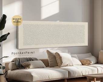 Horizontal Abstract Wall Art:  Mid Century Panoramic Above Bed Decor