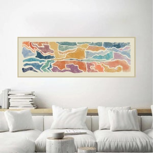 Panoramic Horizontal Wall Art Abstract Colorful Painting Long - Etsy