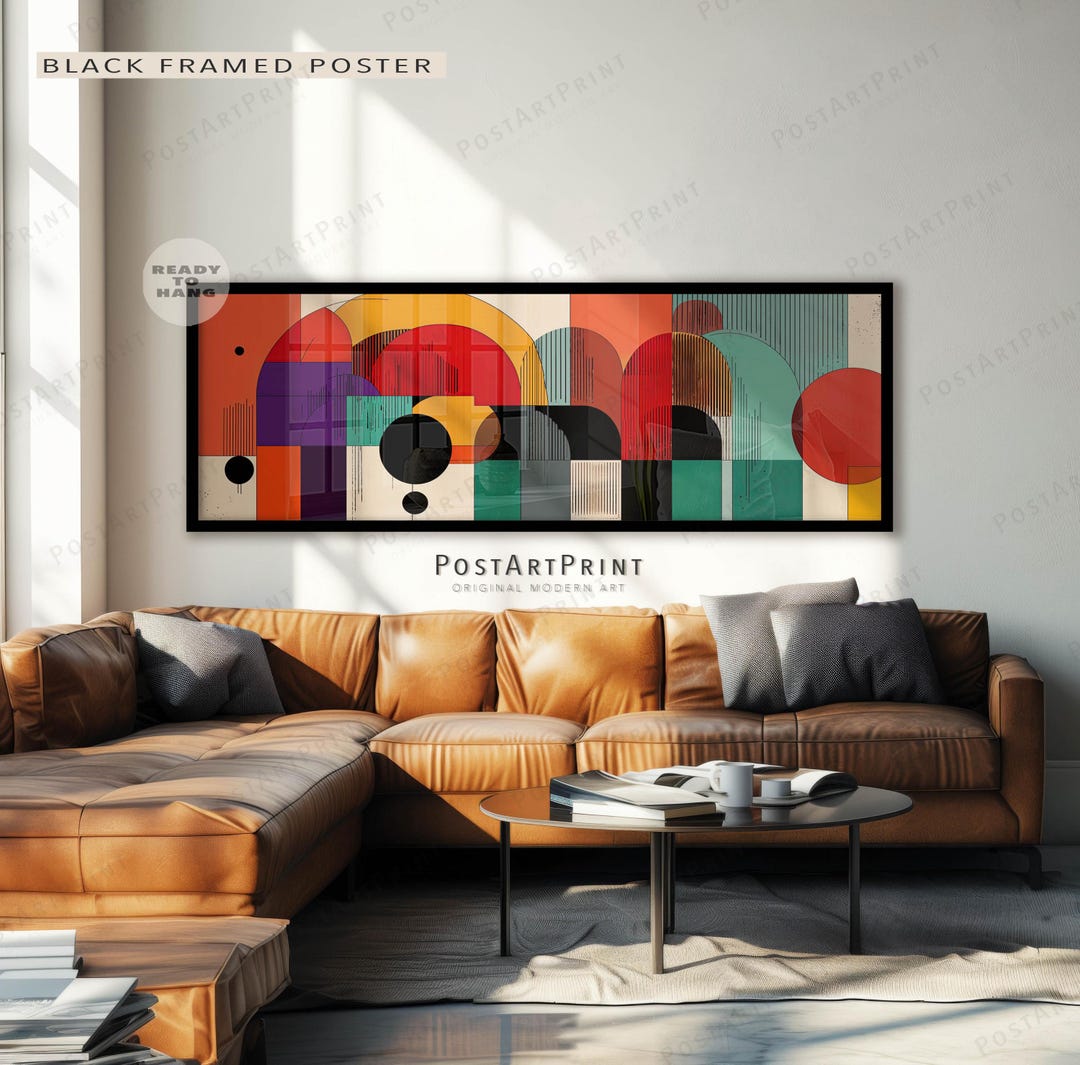 Geometric Bauhaus Art Print: Mid Century Modern Framed Wall Decor - Etsy