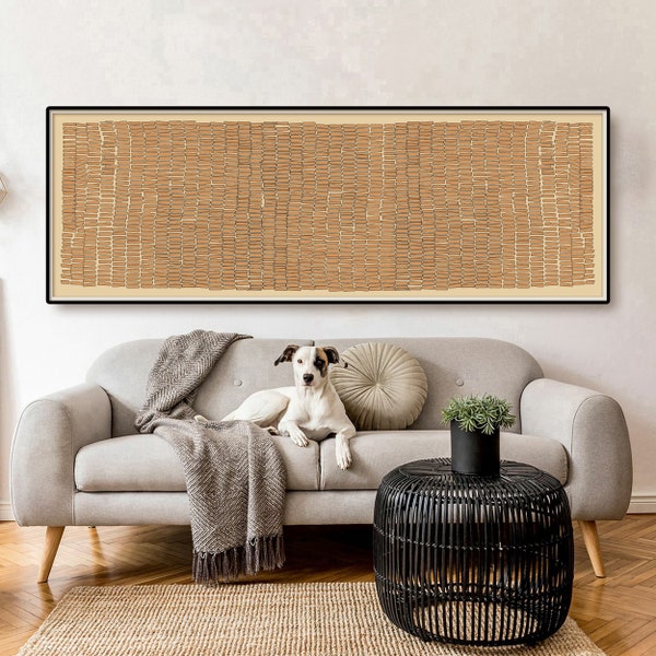 Abstract Long Horizontal Wall Art, Mid Century Modern, Panoramic Long Narrow Poster Wide Art Print, Oversized Original Art Living Room Decor