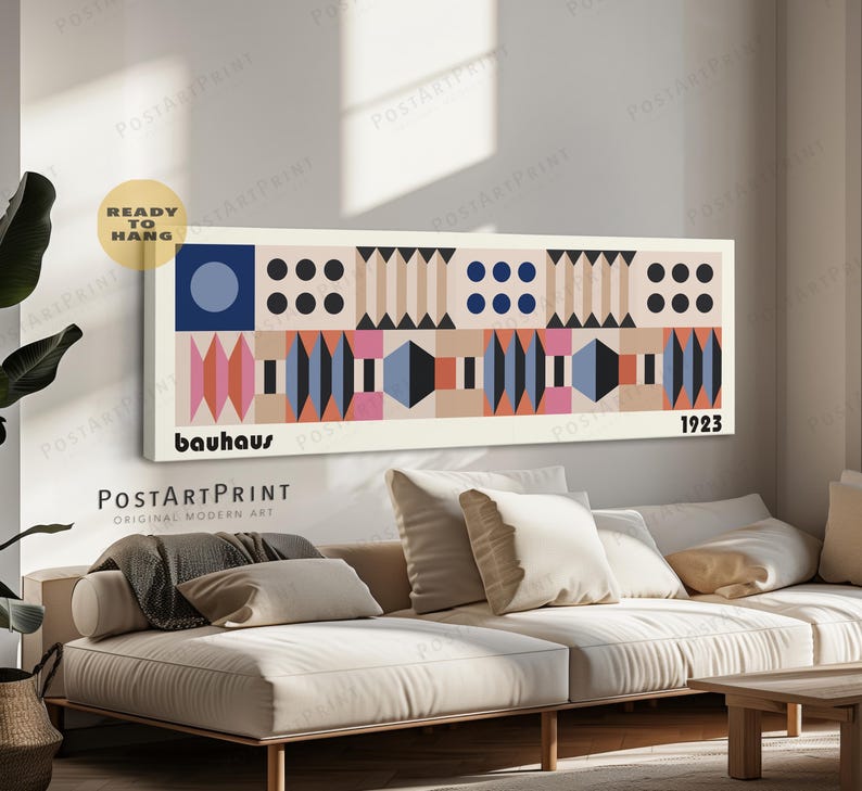 Framed Bauhaus Art Print: Mid Century Modern Canvas Wall Decor - Etsy